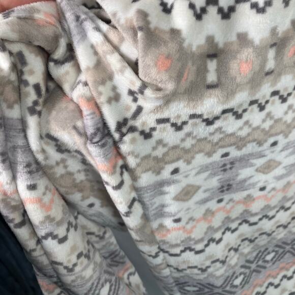 Cuddl‎ Duds Fair Isle Pajama Set Long Sleeve Pants PS Pink Gray Cozy Fleece - Picture 10 of 16